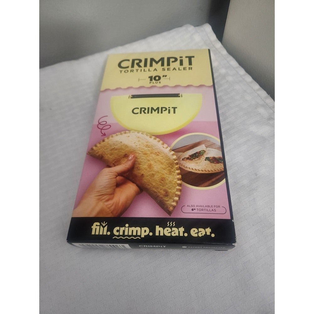 CRIMPIT Tortilla Sealer 10 Inch Plus BPA Free Dishwasher Safe Yellow Black